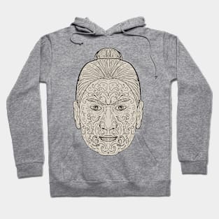 Maori Face with Moko facial Tattoo Hoodie